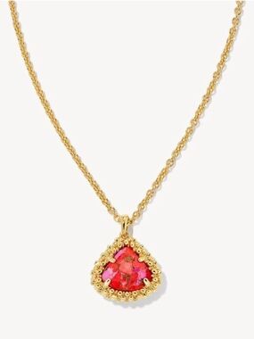 Kendra Scott Frames Kendall Gold Necklace with Veined Fuscia Magnesite